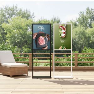 Outdoor Portable Metal H-Type <b>Frame</b> Double-Sided Modern Pavement/Sidewalk Sign Poster Stand 82x26x66cm Tension Fabric - Product Image 6