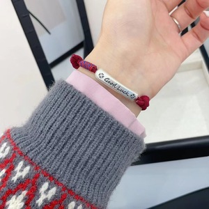 Good Luck Curved Sterling Silver 999 Red <b>Rope</b> <b>Bracelet</b> Unisex Gift Jewelry - Product Image 5
