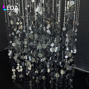 ม่านตกแต่งงานแต่งงาน LEDA หรูหรา ทันสมัย แบบสั่งทำพิเศษ สีเงิน สีทอง ประดับเลื่อม ลูกปัด ระยิบระยับ รูปดาว สำหรับตกแต่งเพดาน ผ้าม่านยาว - Product Image 6