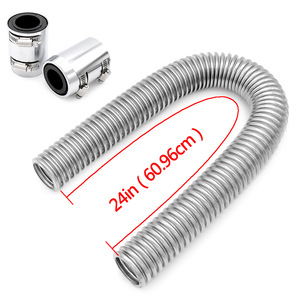 Tuyau de radiateur en acier inoxydable, Kit de tuyau d'eau de refroidissement flexible de 24 pouces pour la réparation et le remplacement de voitures - Product Image 1