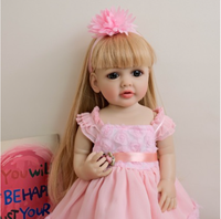 Poupée réaliste Betty de 22 pouces, entièrement recouverte, en robe rose, poupée fille imitation très réaliste