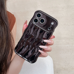 เคสโทรศัพท์มือถือลายคลื่นริ้วสีไล่ระดับแบบเคลือบเงาสำหรับ iPhone 17 16 15 14 Pro Max - Product Image 5