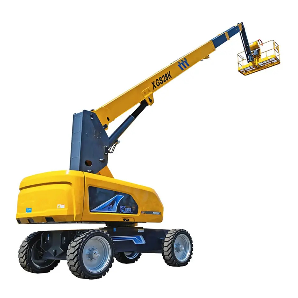 Гидравлический Электрический дизельный подъемник genie sky, Подержанный рычаг, шарнирная платформа, самоходный подъемник