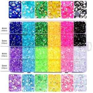 Oleeya 12000pcs <b>Box</b> Package Resin Rhinestone <b>Mix</b> 24 Colors Crystal Jelly and Silver Bottom Rhinestones for Nail Phone Art Design - Product Image 1