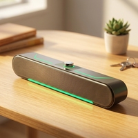 Barre de son LED portable HIFI stéréo avec boîtier en plastique pour ordinateur, lecteur de musique, idéal pour la maison et le bureau, compatible USB