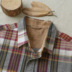 Camisa Casual de Flanela de Alta Qualidade com Mangas Longas Grossas e Estampa em Patchwork para Homens - Product Image 2