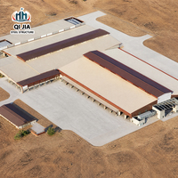 Structure en acier préfabriquée robuste galvanisée à chaud pour abri de bétail, bâtiment durable résistant au vent, entrepôt agricole