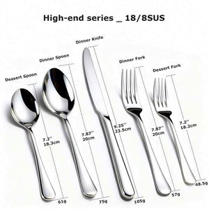 High End Stainless Steel Knife Fork Spoon Silver Dessert Coffee Spoon Five-Star Hotel Exquisite Full Range Flatware Set - Product Image 2
