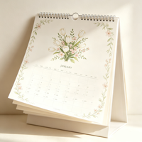 Calendrier de bureau au design nouveau, impression personnalisée sur papier avec reliure spirale, services d'impression personnalisés