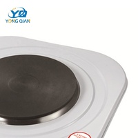 Plaque chauffante électrique portable à brûleur unique, 1000W, 155mm, à température réglable, chauffe rapide, blanche, pour comptoir