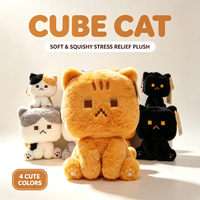 Promo! Gantungan Kunci Boneka Kucing Lucu Empuk Anti Stres dengan Wajah Pixel Bordir, Mainan Boneka Kucing untuk Hadiah Promosi Remaja