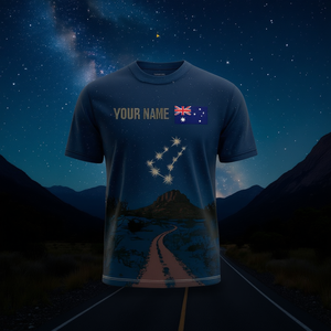 T-shirt personnalisé avec nom pour la Journée de l'Australie, drapeau australien, nuit étoilée, galaxie, croix du sud, 26 janvier - Product Image 3