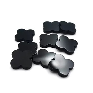 Natural Green Agate Chalcedony <strong>Jade</strong> <strong>Stone</strong> Four Leaf Clover Ring and Bracelet <strong>Black</strong> Onyx Loose Gemstones - Product Image 5