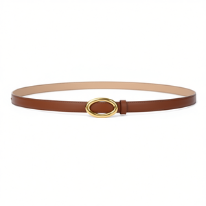 Ceinture en PU avec boucle ovale en alliage de 2,5 cm pour femmes et hommes, usage décontracté - Product Image 1