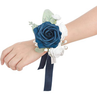 Bunga Sutra Biru Berkualitas Tinggi, Bunga Artifisial Elegan Modern Gaya Cina Terbaru, Corsage Pergelangan Tangan, Dekorasi Pesta Rumah