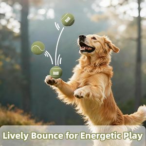 Jouets à mâcher pour chiens personnalisés avec logo, écologiques, en gros, balles de tennis en caoutchouc pour animaux de compagnie, jouets interactifs pour chiens - Product Image 4