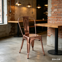 Chaise de salle à manger moderne en fer pour usage domestique et extérieur, idéale pour appartements, villas, gymnases, parcs et jardins