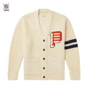 Nanteng Custom Logo Hot Selling Anti Shrinkage Long Sleeve Knitted Cotton Men Cardigan Sweater