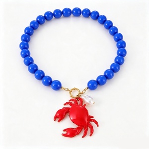 Collar con colgante <span class=keywords><strong>de</strong></span> cangrejo rojo con cuentas azules <span class=keywords><strong>de</strong></span> resina, gargantilla estilo océano para mujer, joyería <span class=keywords><strong>de</strong></span> playa <span class=keywords><strong>de</strong></span> verano - Product Image 5