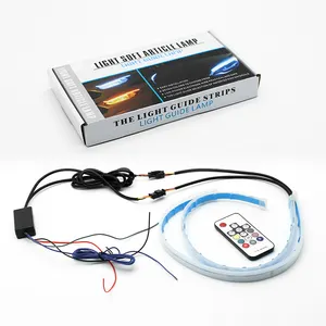 Flexible turn signal light for car 45cm dynamic RGB with controller DRL led light strip turn signal