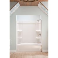 60-in L x 30-in W x 56.25-in H Blanc 3-Piece Direct to Stud Bathtub Surround Bath Screen