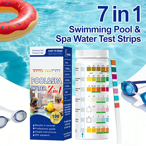 Bandelettes de test de piscine 7-en-1 – Kit de test d'eau pour chlore total, chlore libre, brome, pH, alcalinité, acide cyanurique, dureté - Product Image 5