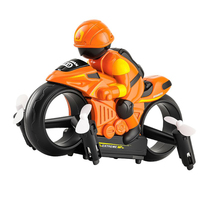 Moto volante télécommandée 2,4 GHz, véhicule terrestre et aérien double mode, 2 canaux, maintien d'altitude, figures acrobatiques, lumière LED colorée, prête à l'emploi
