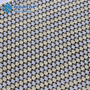 Tùy Chỉnh Màu Vàng Màu Xanh Kiến Trúc Xây Dựng Trang Trí <span class=keywords><strong>Crimped</strong></span> Dây Kim Loại Lưới Cho Thang Máy Hoistway - Product Image 4