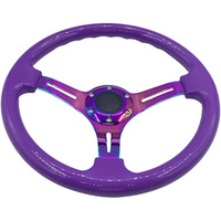 Volant de course Chevrolet en cuir de luxe 350 mm à 3 branches pour modification automobile, compatible modèles universels - Vente flash