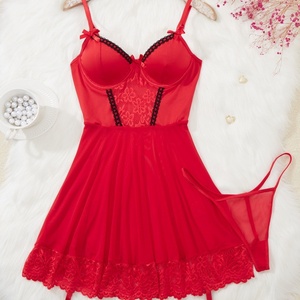 New Fashion Embroidered Short Skirt Lingerie <b>Set</b> <b>Sexy</b> Solid Color Women's Underwear <b>Set</b> - Product Image 6