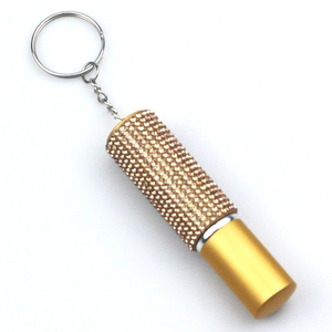 Flacon de parfum miniature en métal Eric, auto-remplissable, 5 ml, avec diamants brillants et porte-clés - Product Image 4