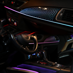 Éclairage ambiant LED pour voiture SJC amélioré pour les modèles <span class=keywords><strong>Audi</strong></span> A7 C7 2011-2018, accessoires de garniture d'éclairage ambiant à 64 couleurs sur le thème de la symphonie - Product Image 4