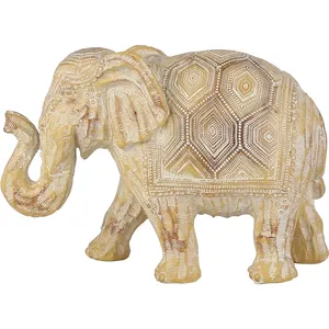 Dekorasi rumah Nordic patung gajah potongan kayu imitasi resin patung hewan kuda jerapah
