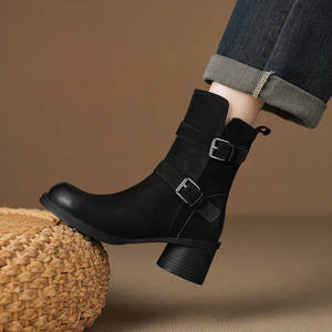 Zapatos de Tacón Alto de Cuero Vacuno para Mujer, Hechos en China, Otoño/Invierno, Diseño de Alta Gama, Cómodos - Product Image 4