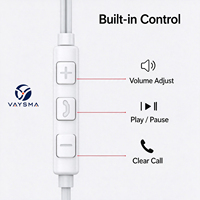 Écouteurs filaires semi intra-auriculaires Type-C avec contrôle du volume et des appels intégré, câble de 1,2 m, casque filaire avec microphone intégré