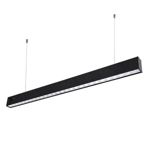 Lampu linear led 1200mm hitam putih rumah tangga komersial lampu linear led AC 120 277v langsung tidak langsung