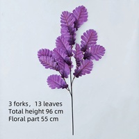 Feuille artificielle de haute qualité PT-PL026, feuille colorée à tige unique pour la décoration de mariage, décoration d'événements à domicile, fête, faite à la main