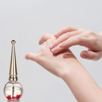Huile pour cuticules 15 ml au design de pinceau unique, éliminateur de peaux mortes, adoucissant pour cuticules, huile pour cuticules 15 ml à marque privée avec fleurs séchées