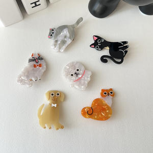 กิ๊บติดผมรูปสัตว์การ์ตูนสไตล์ญี่ปุ่นและเกาหลี น่ารัก ลายสุนัขและแมว ทำจากอะซิเตท ขนาด 5 ซม. สำหรับผู้หญิงและเด็กผู้หญิง - Product Image 2