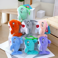 Porte-clés en peluche requin doux et amusant de 4 pouces avec rembourrage en coton PP, populaire pour enfants