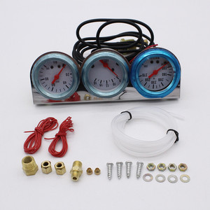 2. 52 मिमी क्रोम वोल्ट पानी का तेल दबाव ट्रिपल 3 गेज किट - Product Image 2