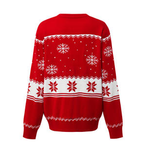 Christmas <strong>Cable</strong> <strong>Knit</strong> <strong>Jumper</strong> with <strong>Chunky</strong> Cropped Boxy Fit and Custom Embroidered Details for <strong>Men</strong> and Women - Product Image 3