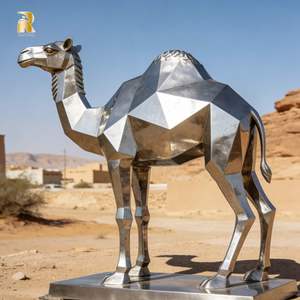 Statue de chameau géométrique en acier inoxydable sur mesure RELONG pour décoration extérieure - Product Image 3