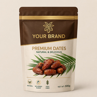 Sachet Doypack de Luxe Anti-humidité pour l'emballage de dattes biologiques saoudiennes 500g 1kg avec fermeture éclair, taille personnalisable