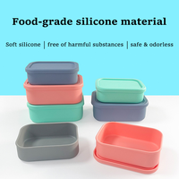 Boîte à lunch en silicone multicolores, compatible micro-ondes et lave-vaisselle, pour la préparation quotidienne des repas