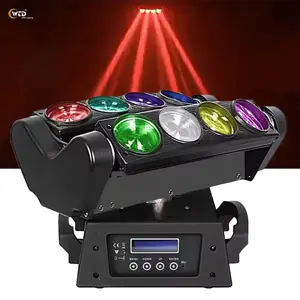 AOPU Spider Light 8x10W RGBW 4 en 1 LED Spider Luz de haz de cabeza móvil para DJ Disco