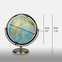 Globe terrestre écologique de 20 cm/8 pouces, carte politique multilingue, compatible avec la réalité augmentée, base en aluminium, enseignement de la géographie, bureau