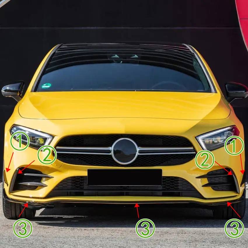 Suitable for Mercedes-Benz A-Class A180L A200L 2019 new A-Class sports front bumper surround AMG wind knife modification