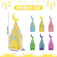 Boîtes à bonbons Eid Mubarak Boîte à bonbons Ramadan Sacs-cadeaux Eid Snack Sucre Chocolat Goody Treat Bag Mosquée Moon Boîtes d'emballage de bonbons