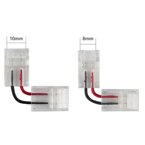 180度LED连接器4针10毫米宽度L形延长电缆电线LED适配器，用于RGB条
